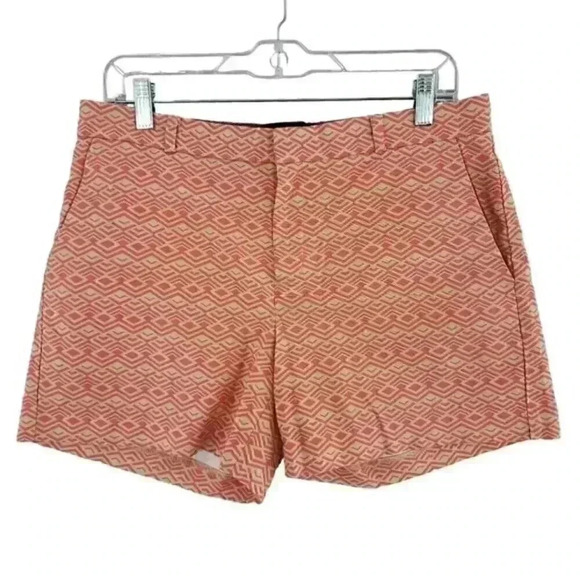 Banana Republic Geometric Print Orange/tan Shorts Women's Size 6 - Picture 1 of 6